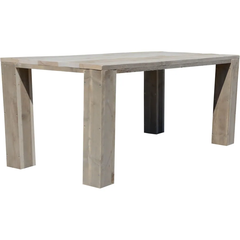Robuster Gerüstholztisch mit breiten Blockbeinen 180/95 cm
