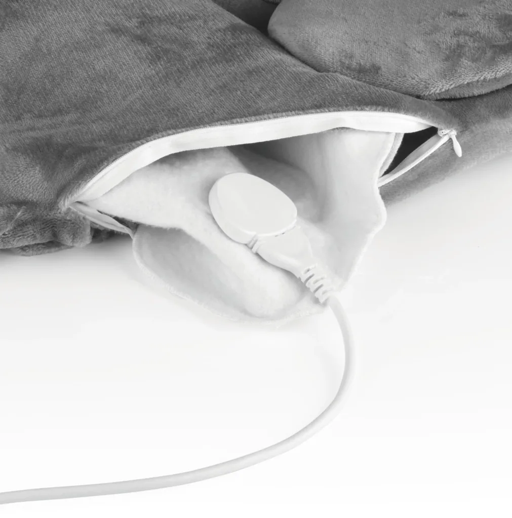 2 in 1 Heizdecke, Massagefunktion, 100 Watt, Grau