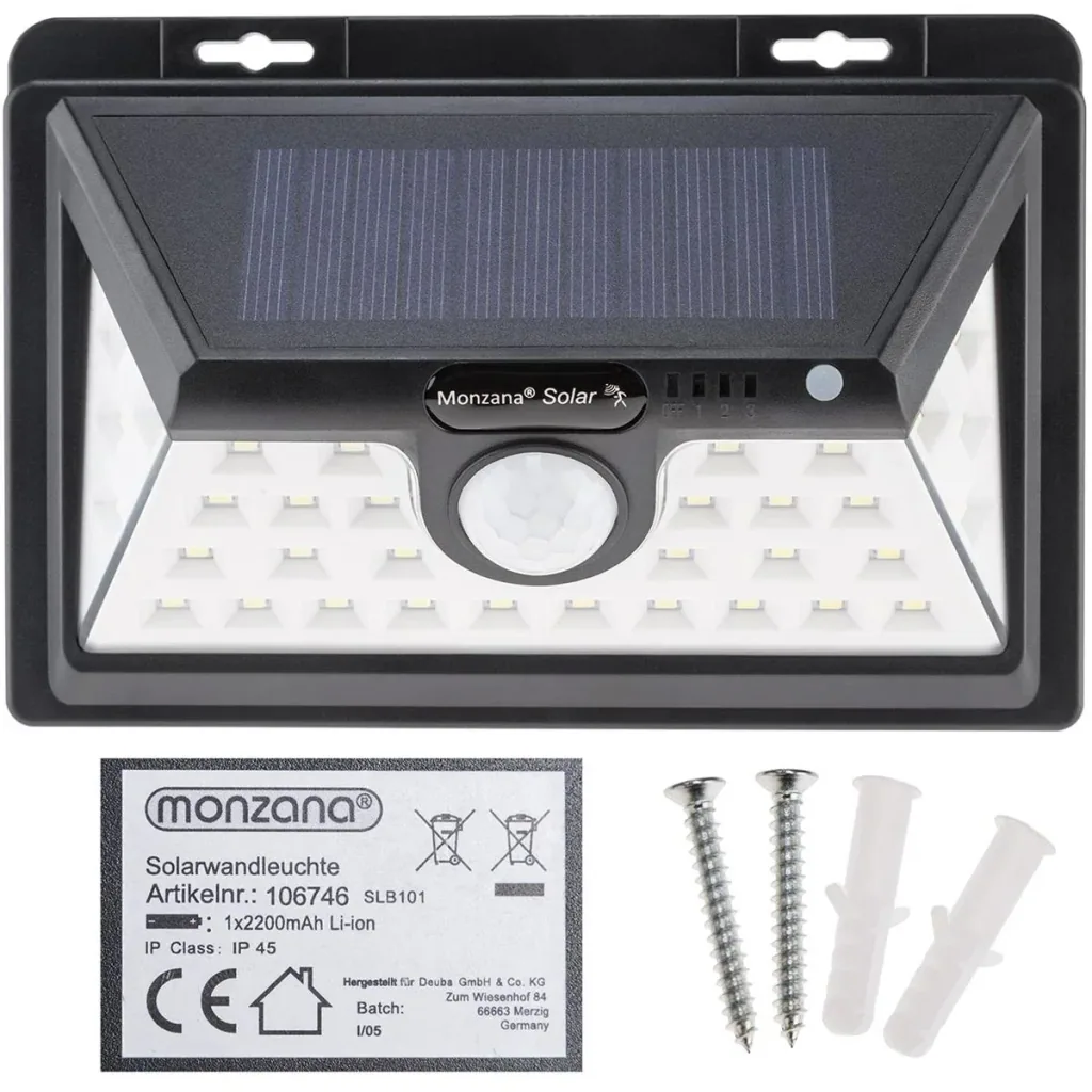 Solar-Wandleuchte mit Bewegungsmelder 34 LEDs