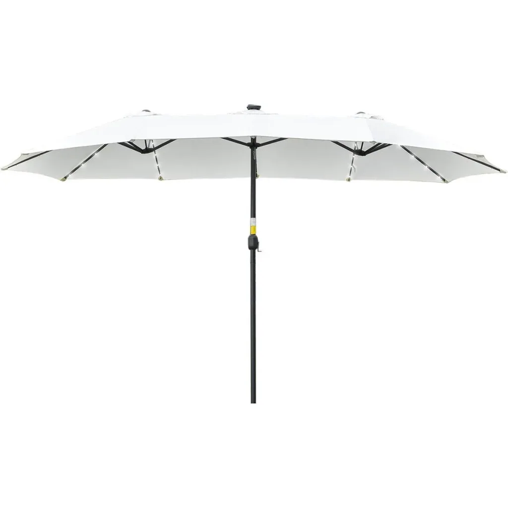 Sonnenschirm mit LED - Weiß - 4,5 Meter Fläche