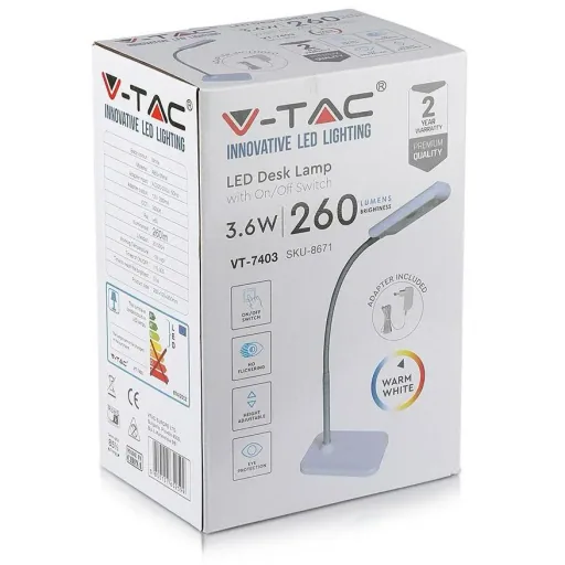 VT-7403 Tischleuchte / Schreibtischleuchte - Weiß - 3,6W - 240 Lm - 3000K