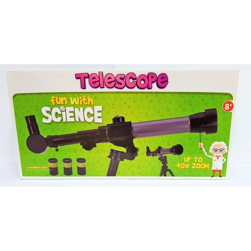 Teleskop - Spielzeug - 40 x Zoom - 3 Linsen - schwarz