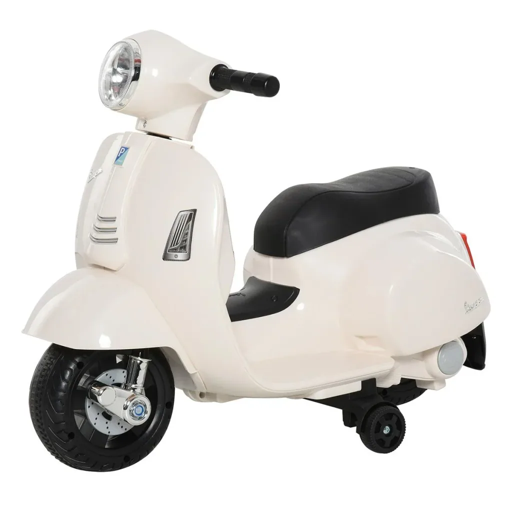 VESPA Elektromotorrad Kindermotorrad Elektrofahrzeug 18-36 Monate 3 km/h LED-Licht Sound PP-kunststoff Metall Weiß