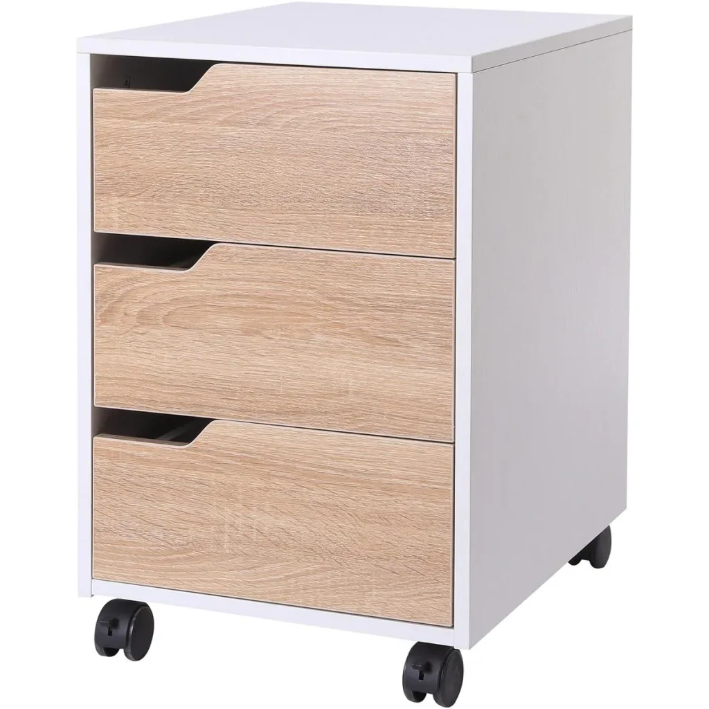 Kommode mit 3 Schubladen, natur, weiß