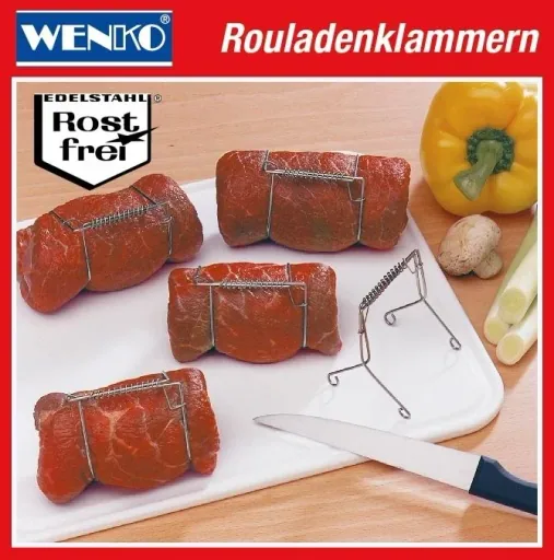Rouladen-Klammern, Edelstahl, 10er-Set