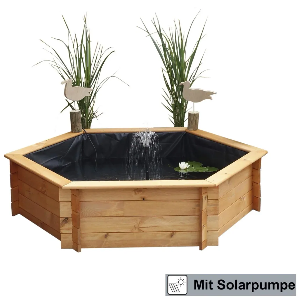 Sechseck-Hochteich 125 cm Solar