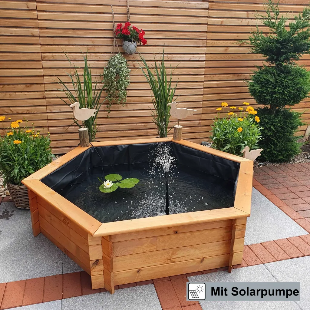Sechseck-Hochteich 125 cm Solar