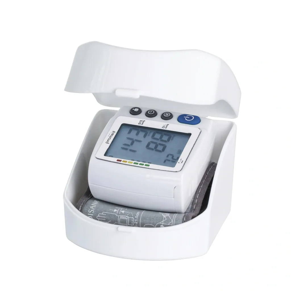 2 in 1 Set: Handgelenk-Blutdruckmessgerät „HGP-30“, Weiß/ Grau + Digitales Fieberthermometer „PFT-3,7“