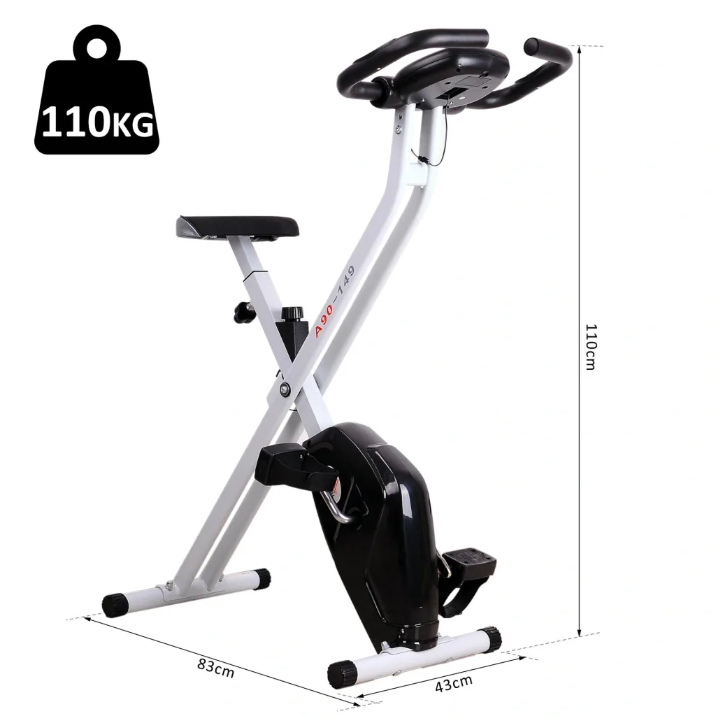 Faltbarer Heimtrainer Gymnastikfahrrad, schwarz