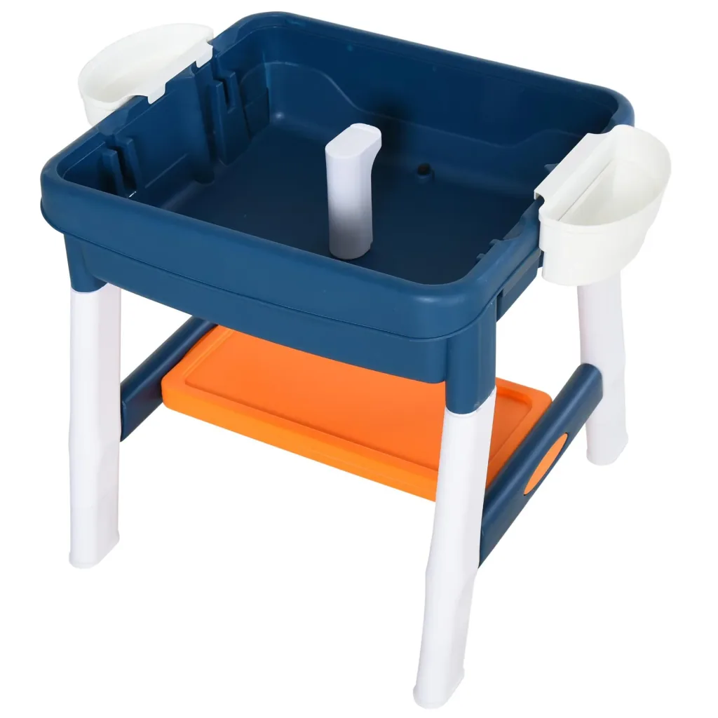 2-in-1 Kinderspieltisch mit Keyboard und Bausteinen