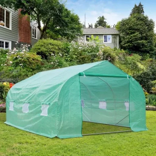 Gewächshaus 4,5x3x2m Foliengewächshaus Treibhaus