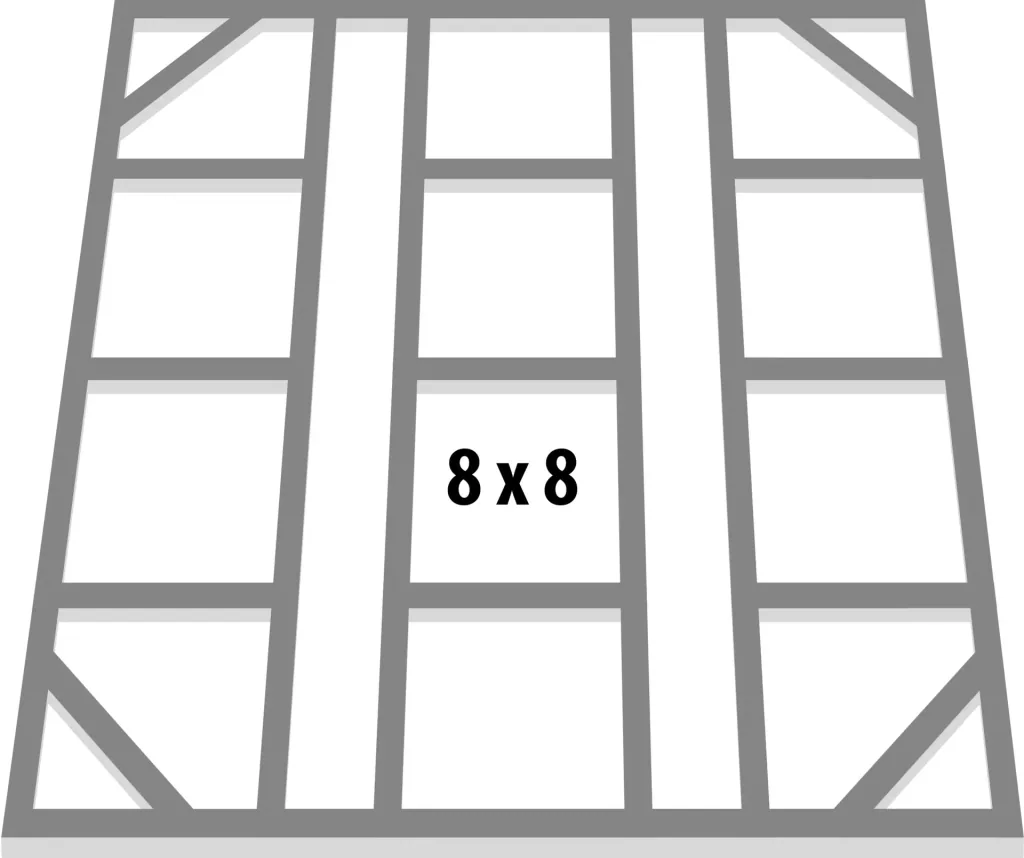 Fundamentbodenrahmen 8x8 für Dream