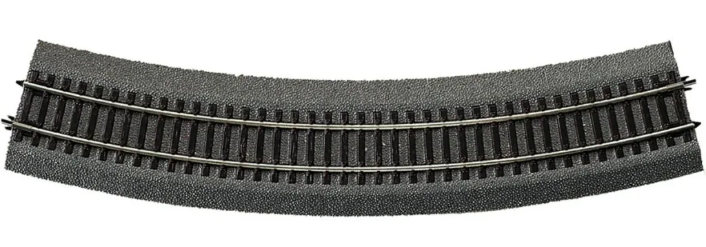 6 Stück Gebogenes Gleis R5 mit Bettung, Radius 542,8 mm, Bogenwinkel 30°