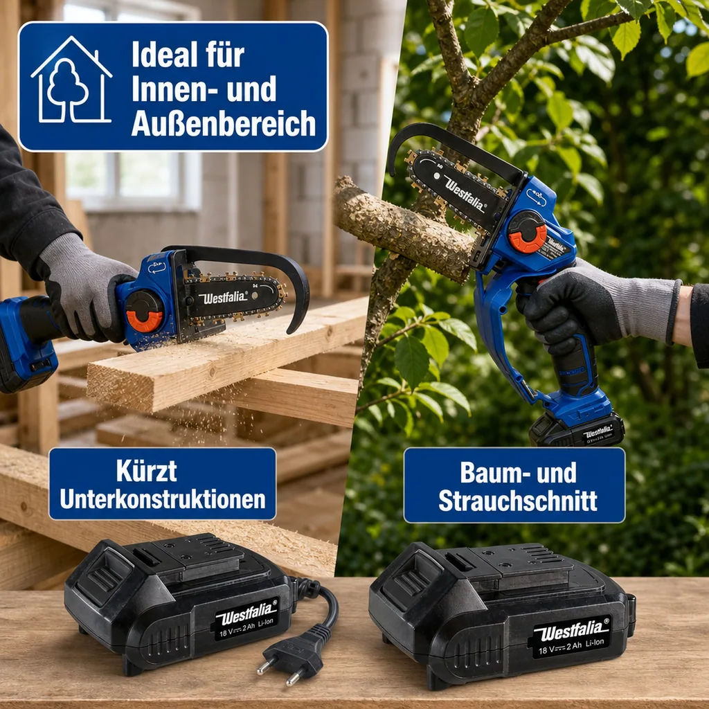 X-Saw-Pro Powersäge-Set, inklusive 18V Akku 2,0 Ah und Schnellladegerät