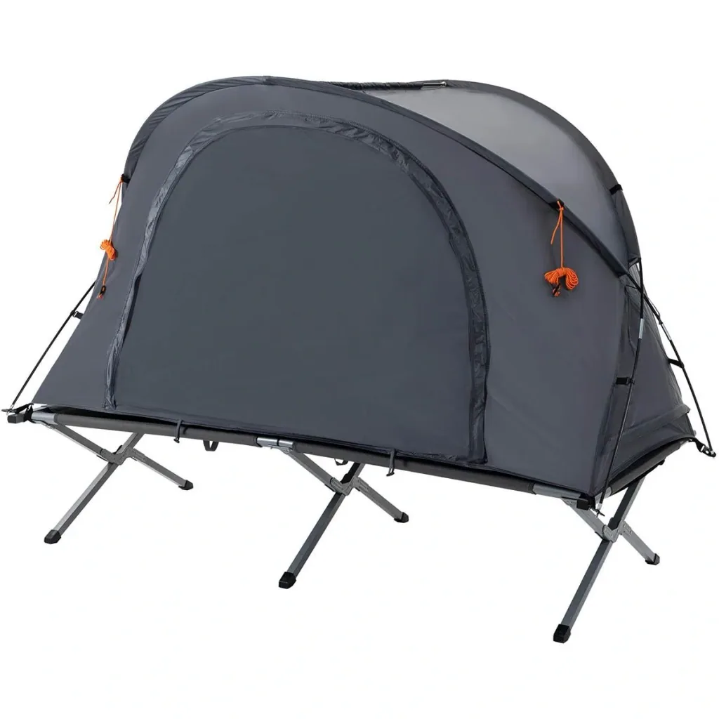 Campingzelt 1 Personen - inkl. Bett und Matratze - Grau - 200 x 86 x 147 cm