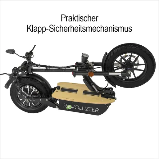 E-Roller "Revoluzzer" Safety Plus 20 km/h inklusive Blinkanlage, Gepäck-Case und Lithium-Akku schwarz