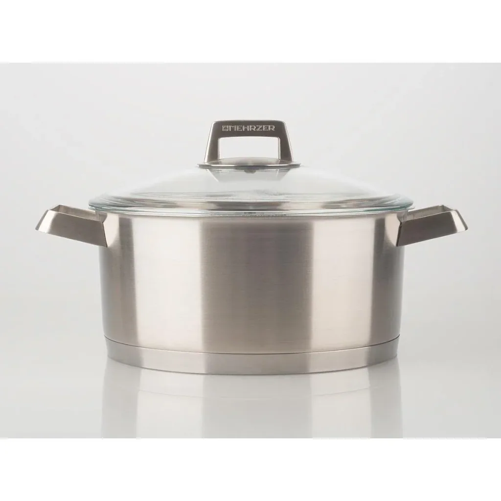 Mehrzer Premium - Niedriger Kochtopf mit Deckel - 24 cm - Edelstahl