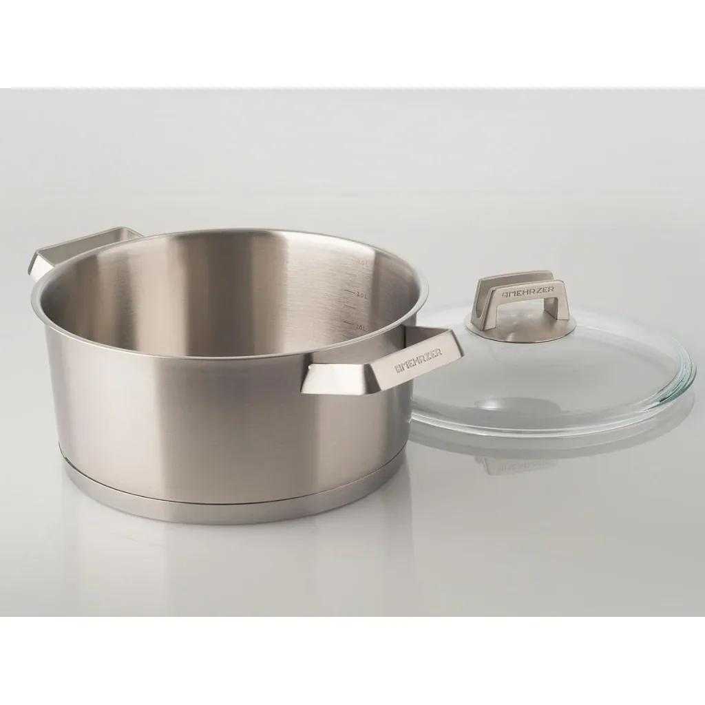 Mehrzer Premium - Niedriger Kochtopf mit Deckel - 24 cm - Edelstahl