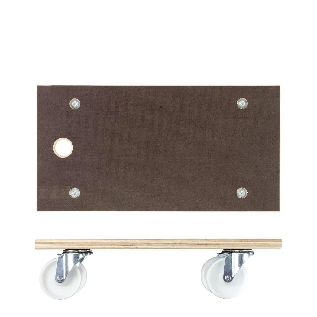 Transporthilfe MM 1143, 57,5 x 30 x 15 cm, harte Rollen Ø 100 mm, Rollenlager, Platte Maxigrip FSC®, Tragkraft 500 kg