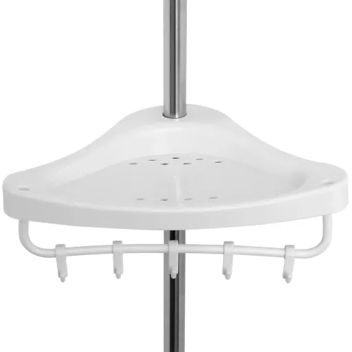Teleskopische Duschablage - Edelstahl - 155-304cm + Handtuchhalter