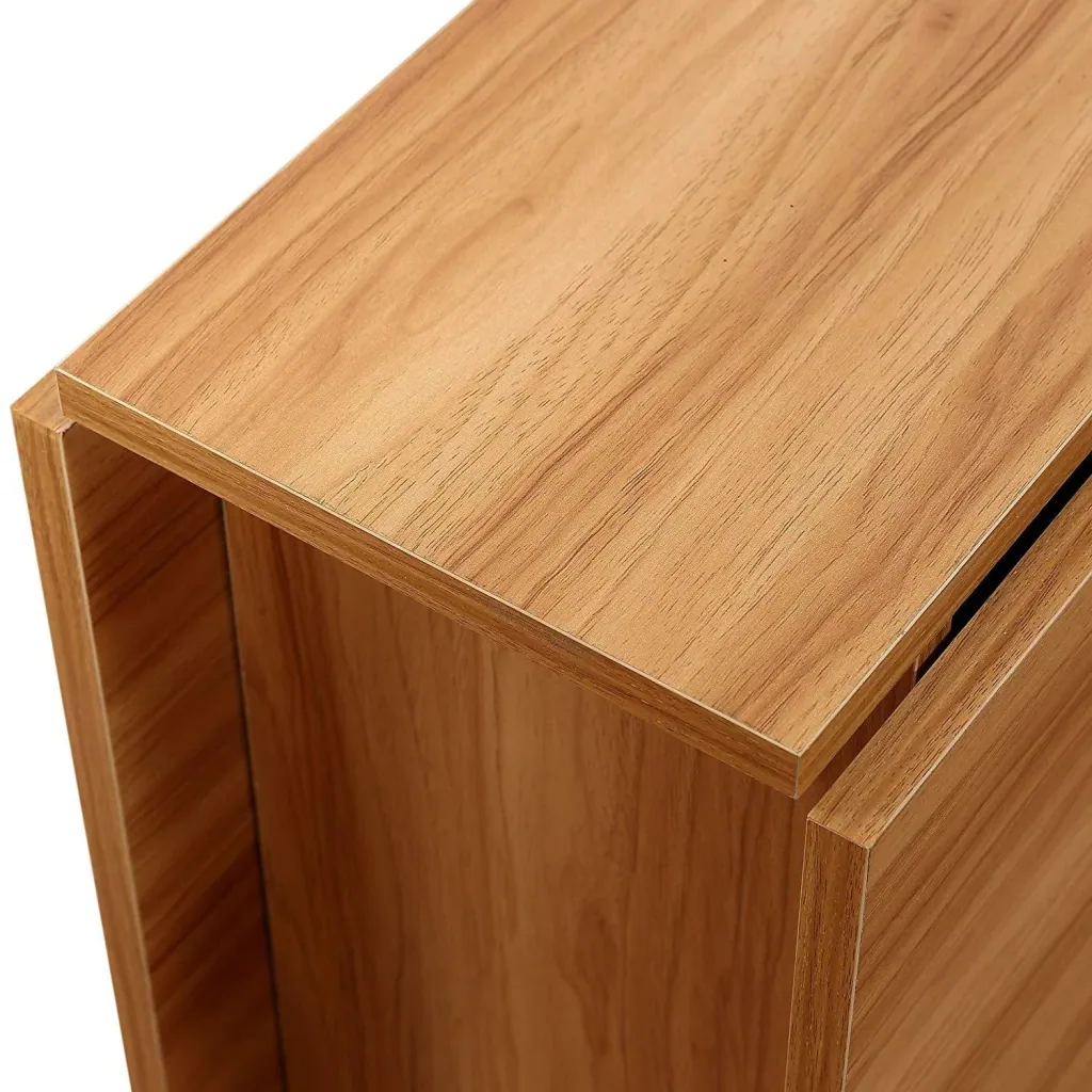 Klapptisch Schreibtisch Beistelltisch Ablagefläche mit Rollen Teakholz