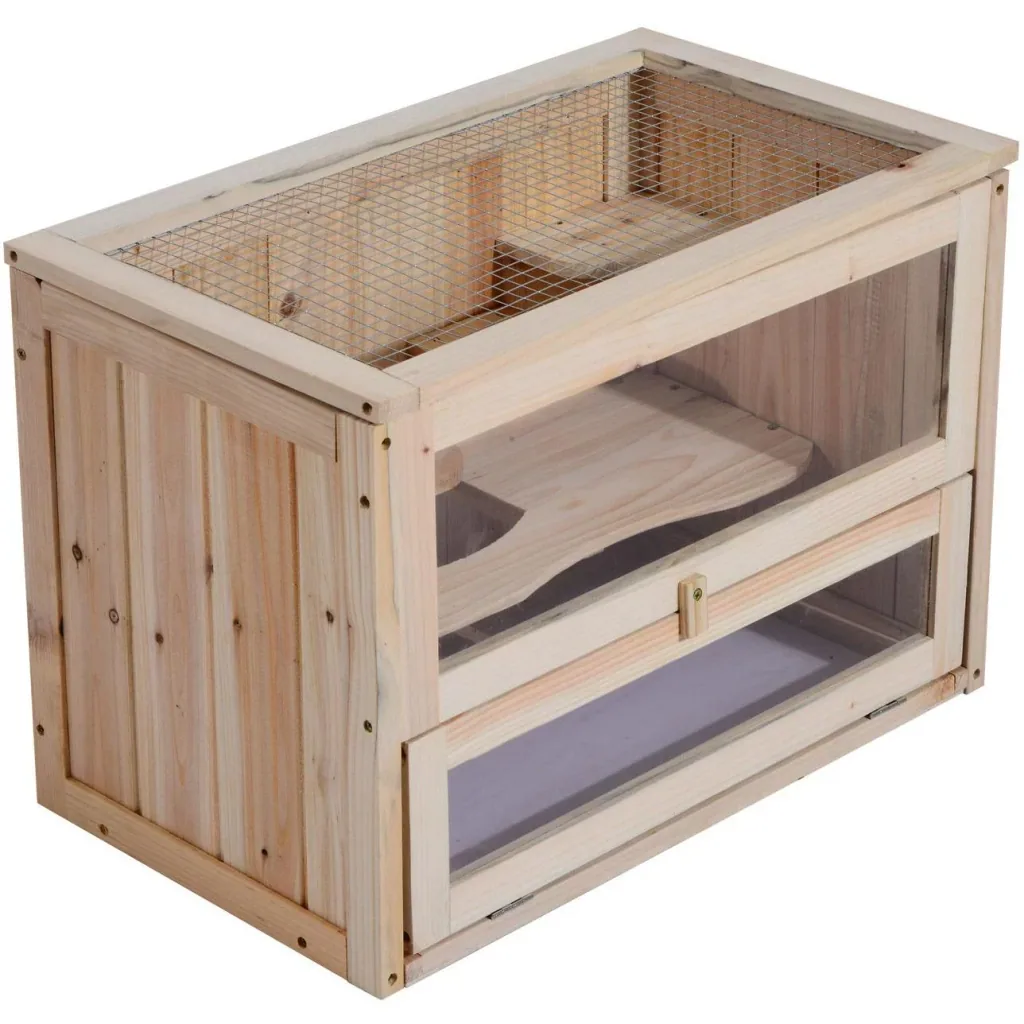 Hamsterkäfig Mäusekäfig Nagerkäfig Holz 60 x 35 x 42cm