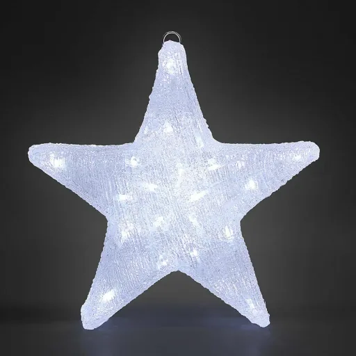 LED-Acryl-Weihnachtsstern | Hellweiß | 30 x 5 x 30 cm | Für den Innen- und Außenbereich