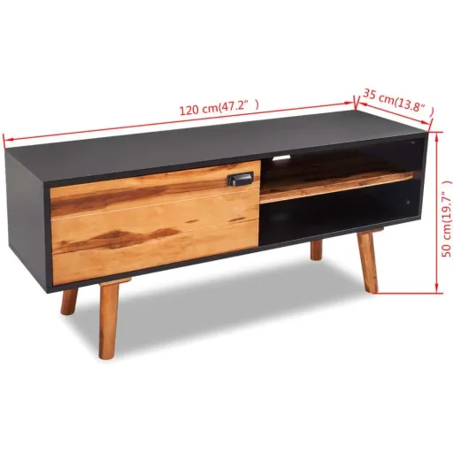 TV-Schrank 120x35x50 cm Akazienholz massiv