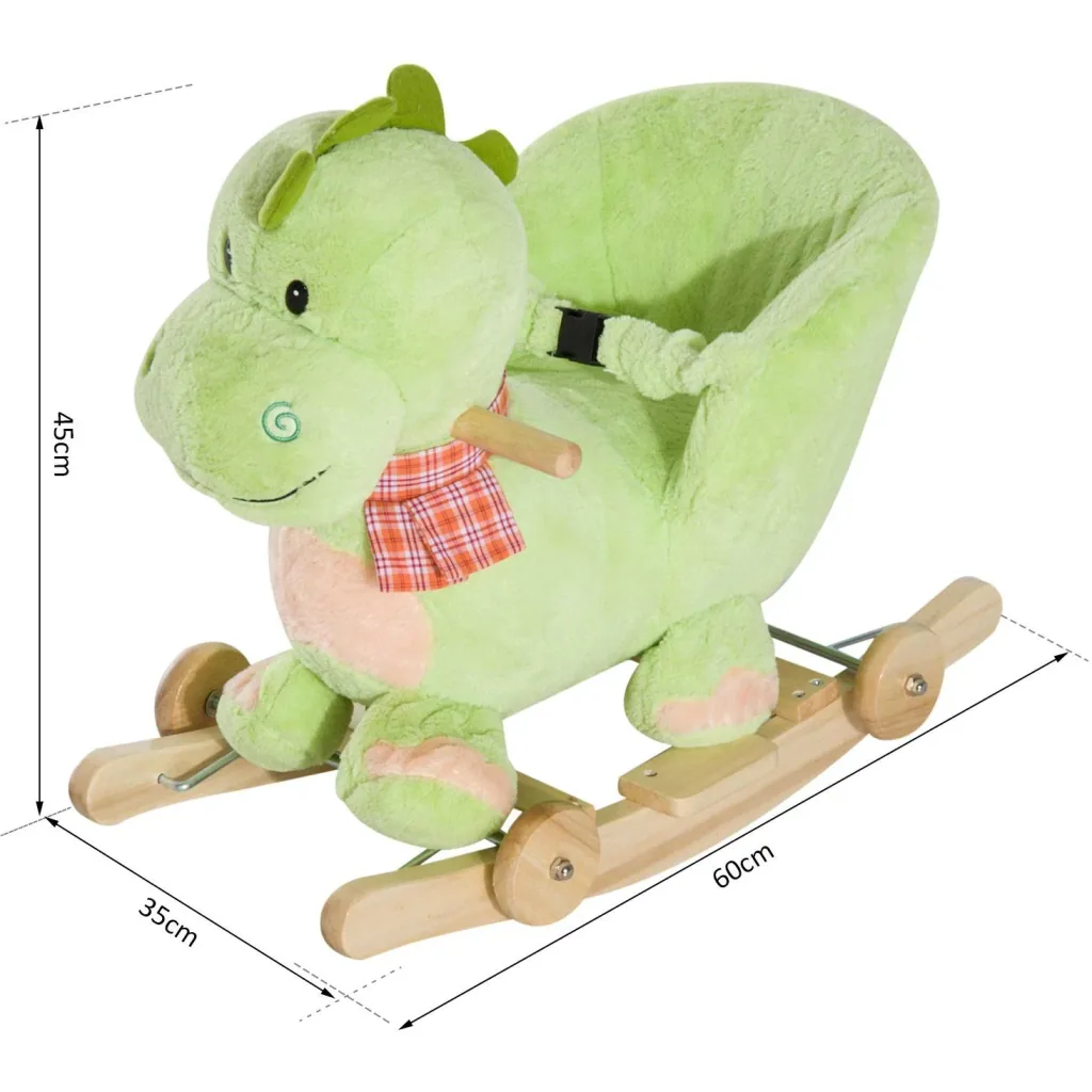 Schaukeltier Drache mit Rollen Musik