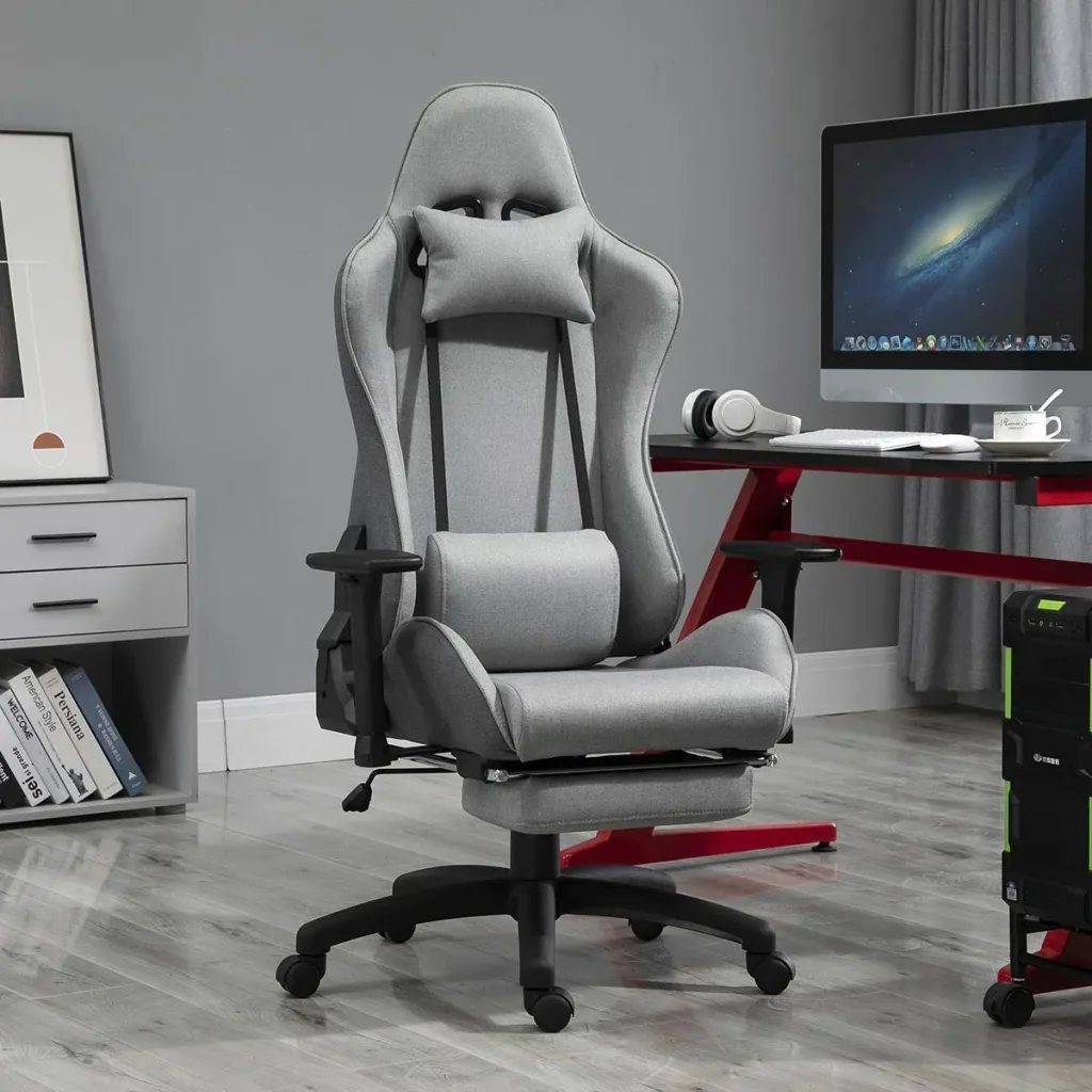 Bürostuhl Computerstuhl Drehstuhl mit abnehmbarem Kopf- und Lendenkissen Wippenfunktion ergonomischer Schreibtischstuhl