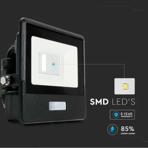 VT-128S LED-Flutlicht mit Sensor - 20 W - 1510 Lm - 6500K - Schwarz