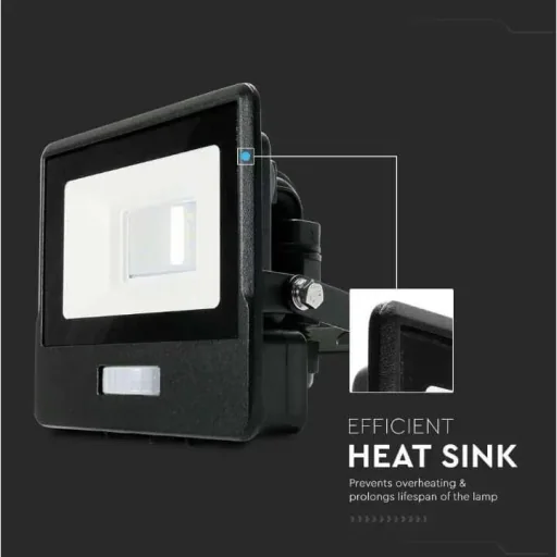 VT-128S LED-Flutlicht mit Sensor - 20 W - 1510 Lm - 6500K - Schwarz