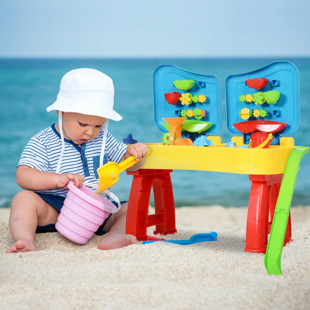 Kinder Sandkastentisch mit 31-tlg, Zubehör