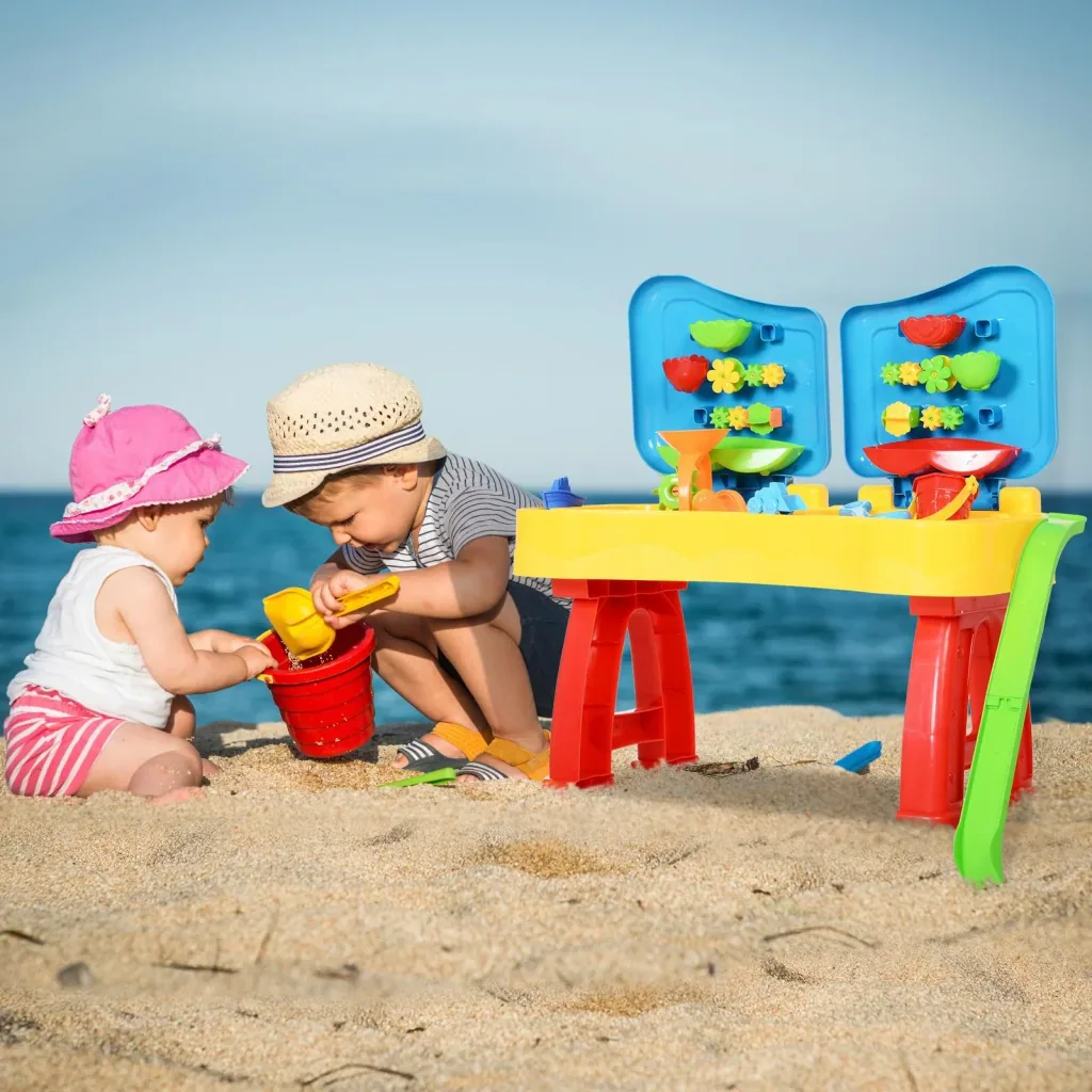 Kinder Sandkastentisch mit 31-tlg, Zubehör