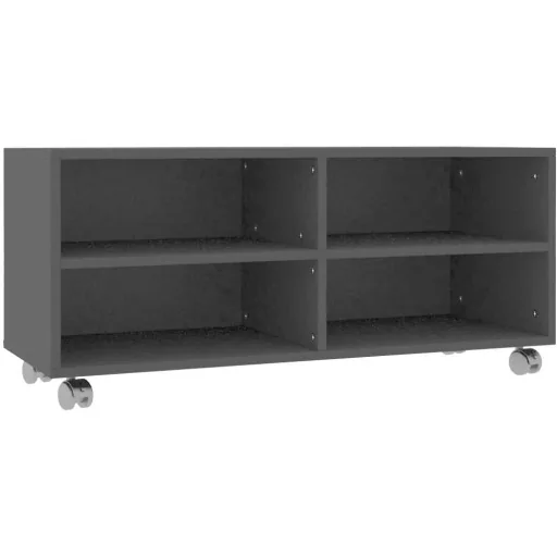 TV-Schrank mit Rollen 90x35x35 cm Spanplatte schwarz