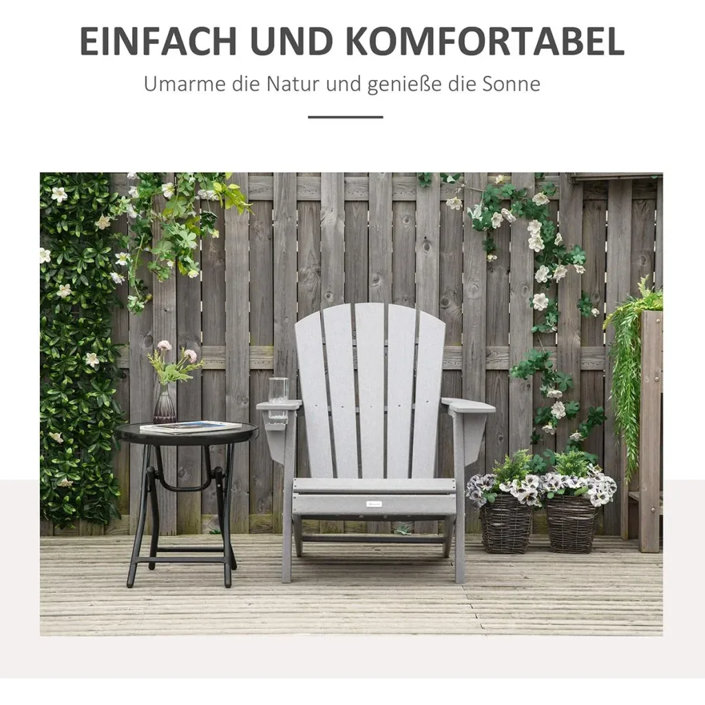 Adirondack Gartenstuhl mit Getränk
