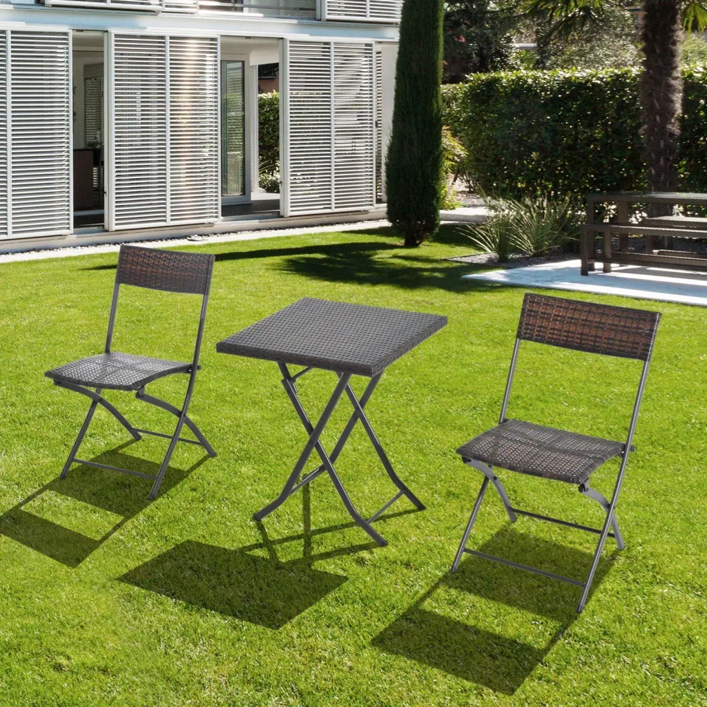 Bistroset Polyrattan 3 tlg, Sitzgarnitur Balkonset