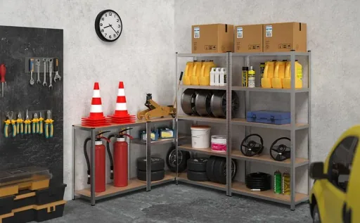 Metall-Lagerregal / Fachbodenregal mit 5 Fachböden - 875kg Kapazität - (HxBxT) 180x90x40 cm - 175kg pro Fachboden