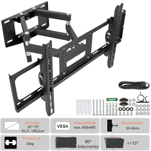 TV-Wandhalterung bis zu 75 Zoll - VESA 600x400