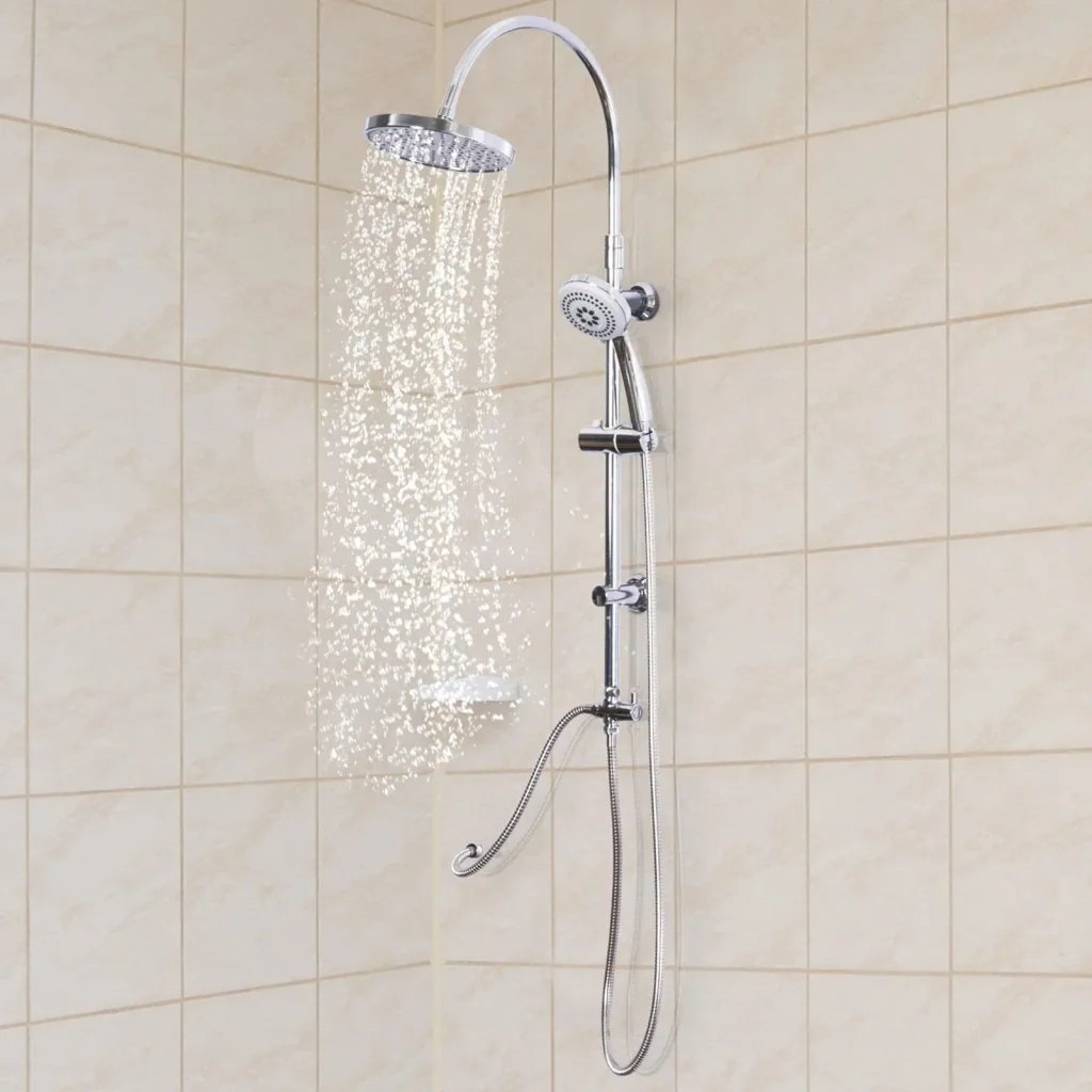 Regendusche Duschsystem Handbrause 3 Duschmodi höhenverstellbar Silber
