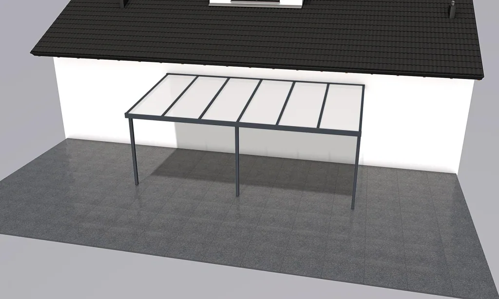 Terrassendach Premium, anthrazit, 6110 x 3060 mm - Klima blue