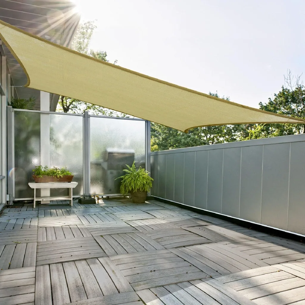 Sonnensegel (3x3m sand) Rechtecke HDPE - atmungsaktiv