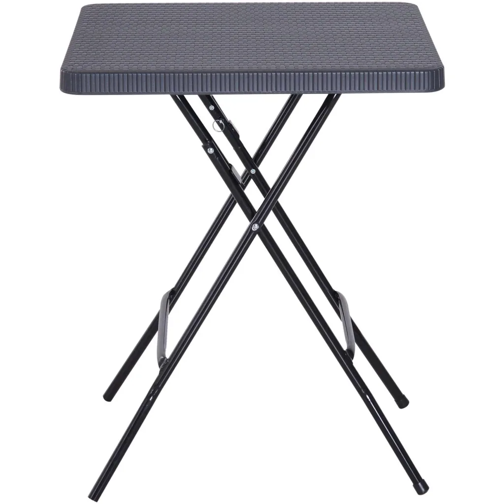Falttisch Klapptisch Gartentisch klappbar Picknicktisch Campingtisch Kunststoff + Metall Dunkelbraun 60 x 60 x 74 cm