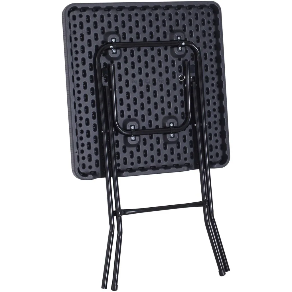 Falttisch Klapptisch Gartentisch klappbar Picknicktisch Campingtisch Kunststoff + Metall Dunkelbraun 60 x 60 x 74 cm