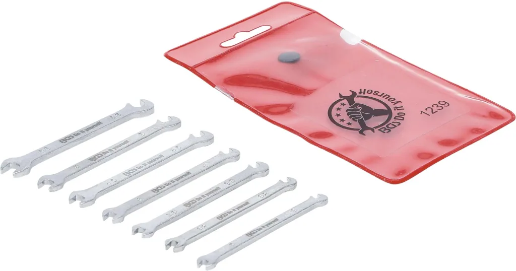 Doppel-Maulschlüssel-Set, Mini, 7-teilig