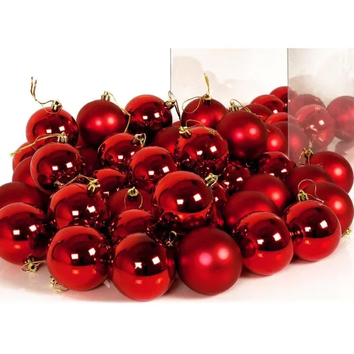 Weihnachtskugeln - Christbaumschmuck - rot 54 Stück.