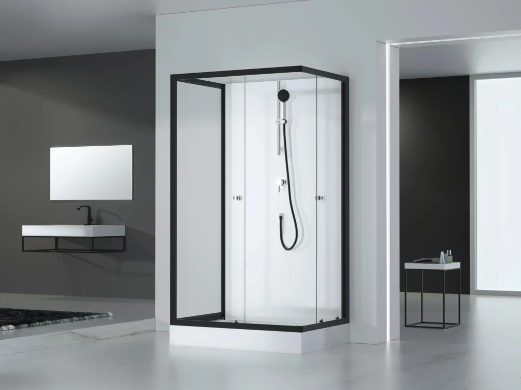 Komplettdusche "Black and White" 80 x 110 x 200 cm
