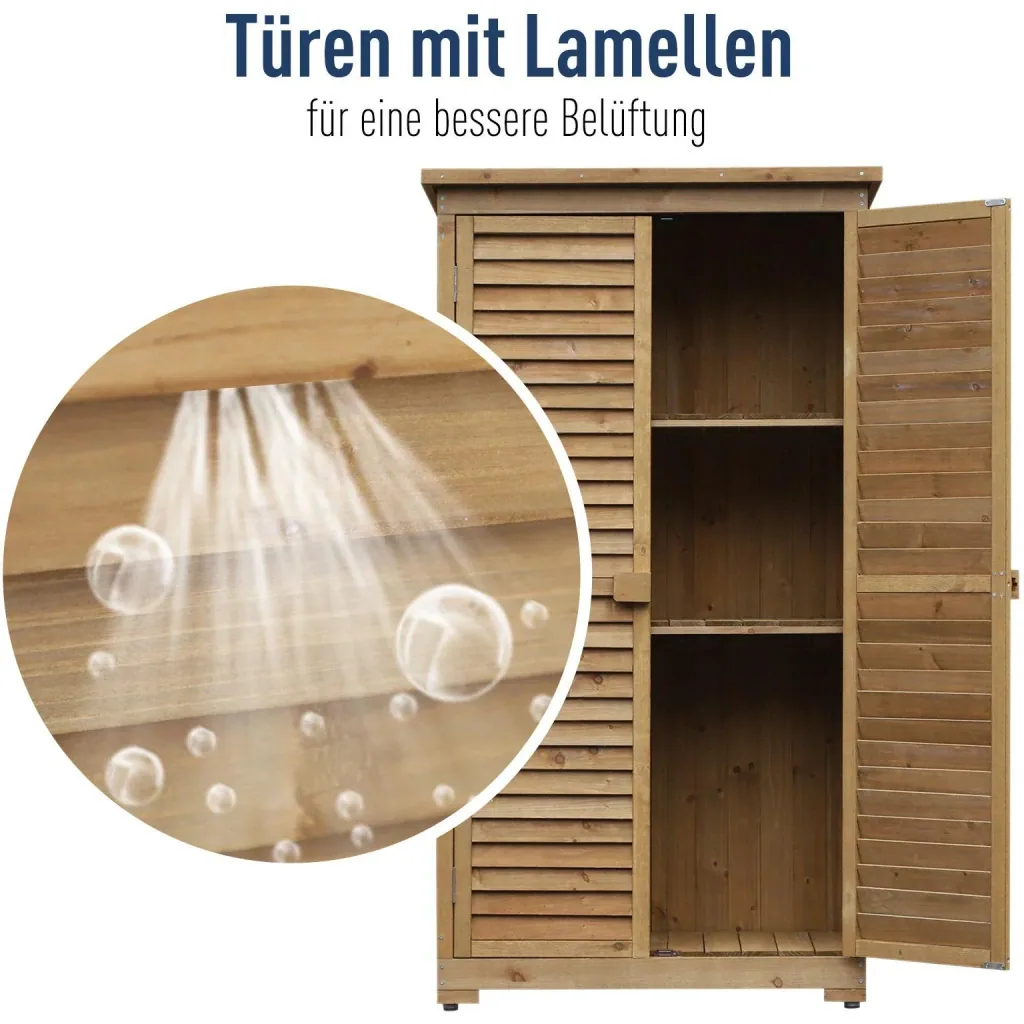 Gartenschrank mit Lamellentüren