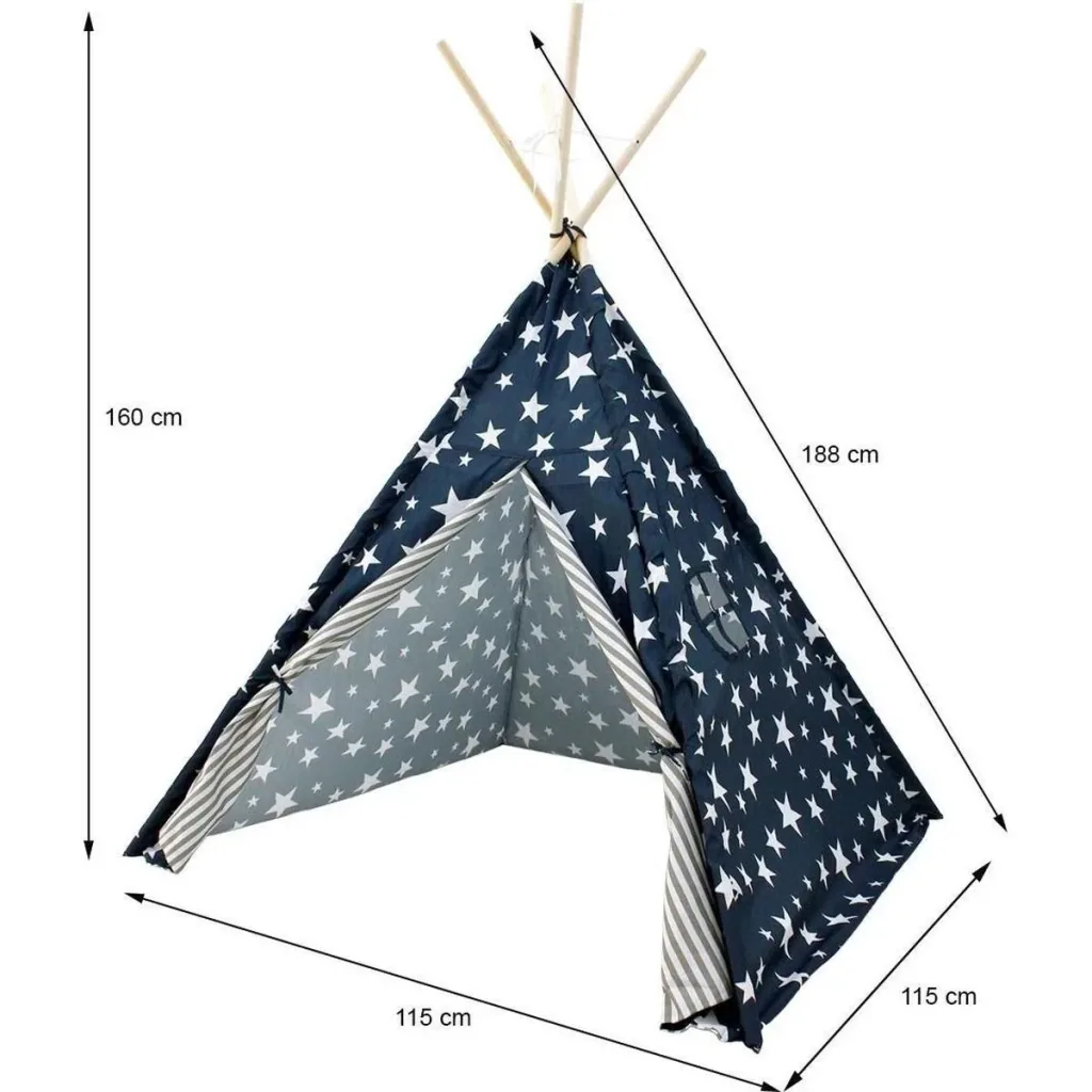 KidCollection Tipitent - 103 x 103 x 160 cm - Blau/Weiß