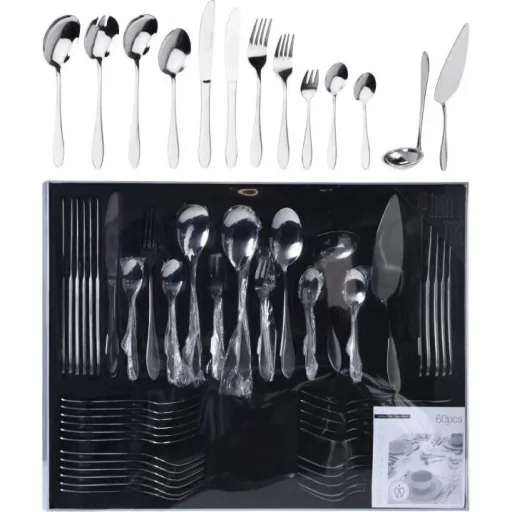 Excellent Houseware Besteckset für 6 Personen - 60 Teile - rostfreier Stahl